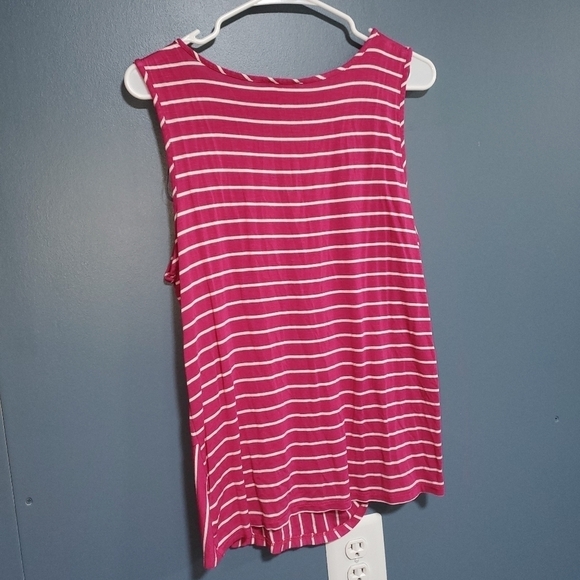 Pink & White Striped Tanktop Large - Picture 2 of 3